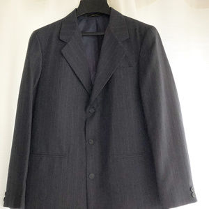 Suit boys new size 18R blue polyester Reniew inseam 29” pleated front pinstripe